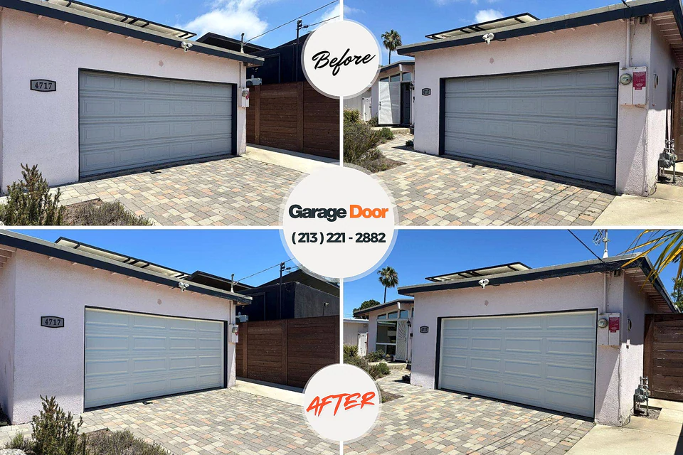 Before and after: garage door repair Spearman, TX